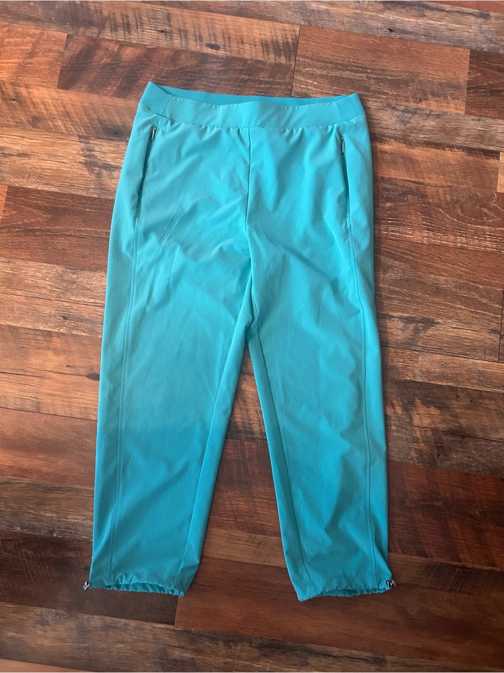 Chico's Teal Pull-On Pants with Elastic Waistband
